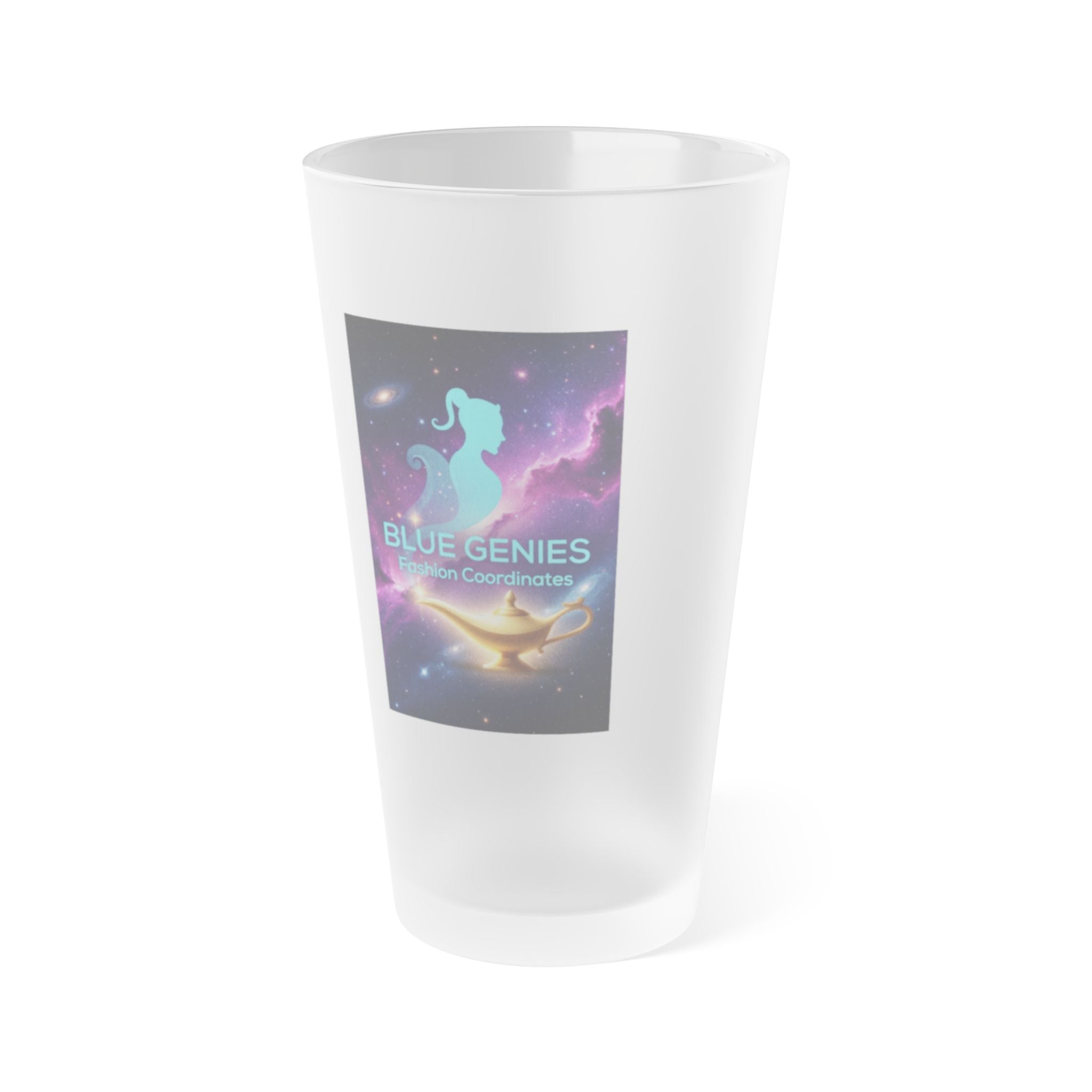 Frosted 16oz Pint Glass — Magic Genie Lamp Design